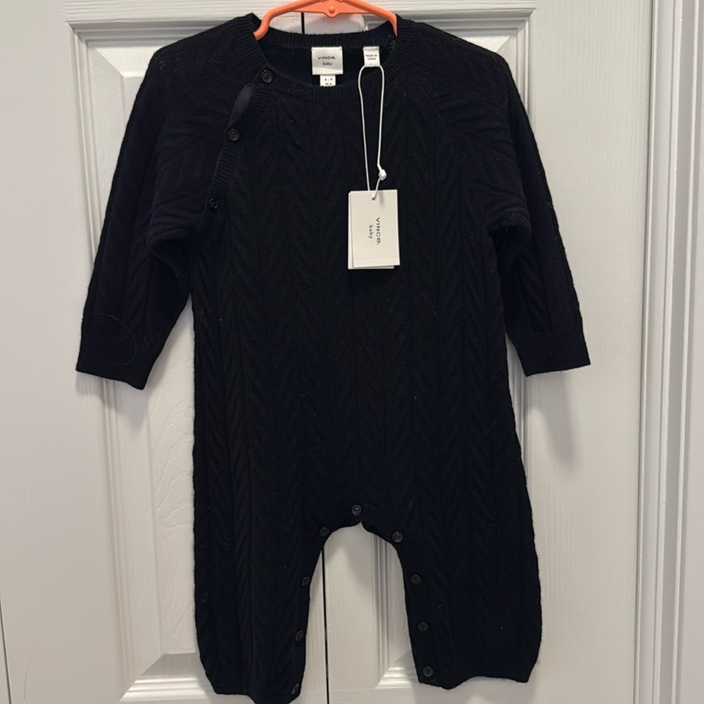 Vince baby cashmere navy cable bodysuit